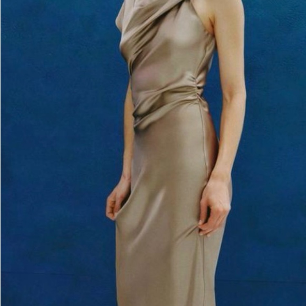 Zara Satin Midi Dress NEW